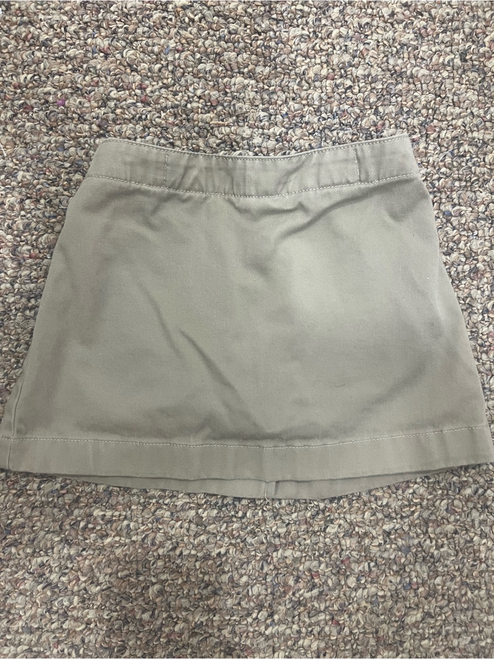 Lands' End Khaki Elastic-Waist Skirt